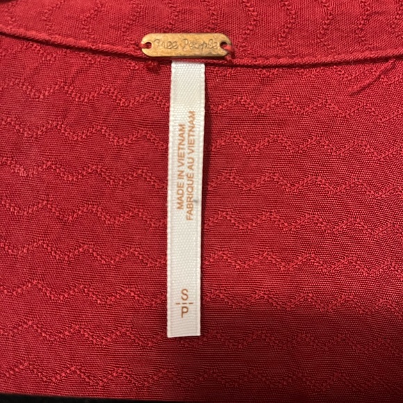 Free People Erin's Jacquard Oversize Button Front Top Stolen Kiss - Picture 8 of 10